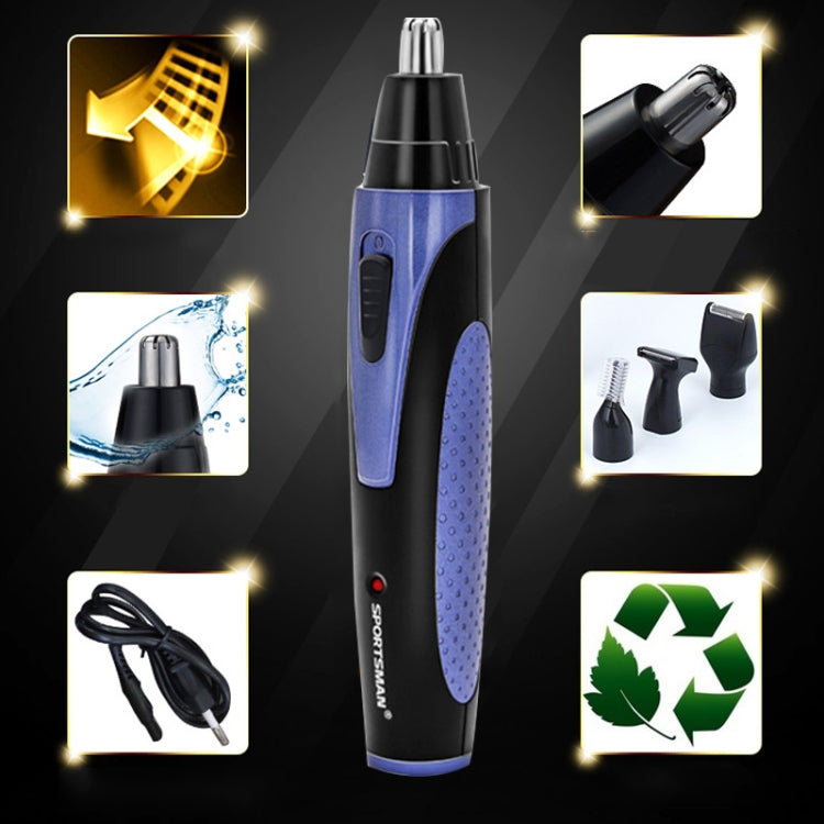 SPORTSMAN Four-in-one Electric Rechargeable Ear Nose Trimmer Beard Face Shaver Eyebrows Hair Trimmer for Men, US Plug(blue 110v) - Electric Shavers by SPORTSMAN | Online Shopping South Africa | PMC Jewellery | Buy Now Pay Later Mobicred