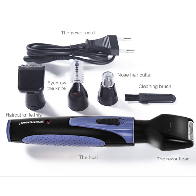 SPORTSMAN Four-in-one Electric Rechargeable Ear Nose Trimmer Beard Face Shaver Eyebrows Hair Trimmer for Men, US Plug(blue 110v) - Electric Shavers by SPORTSMAN | Online Shopping South Africa | PMC Jewellery | Buy Now Pay Later Mobicred