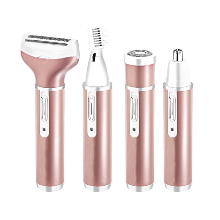 4 In 1  USB Rechargeable Vibrissa Eyebrows Trimmer Body Hair Denuding Machine Set(Rose Gold) - Electric Shavers by PMC Jewellery | Online Shopping South Africa | PMC Jewellery