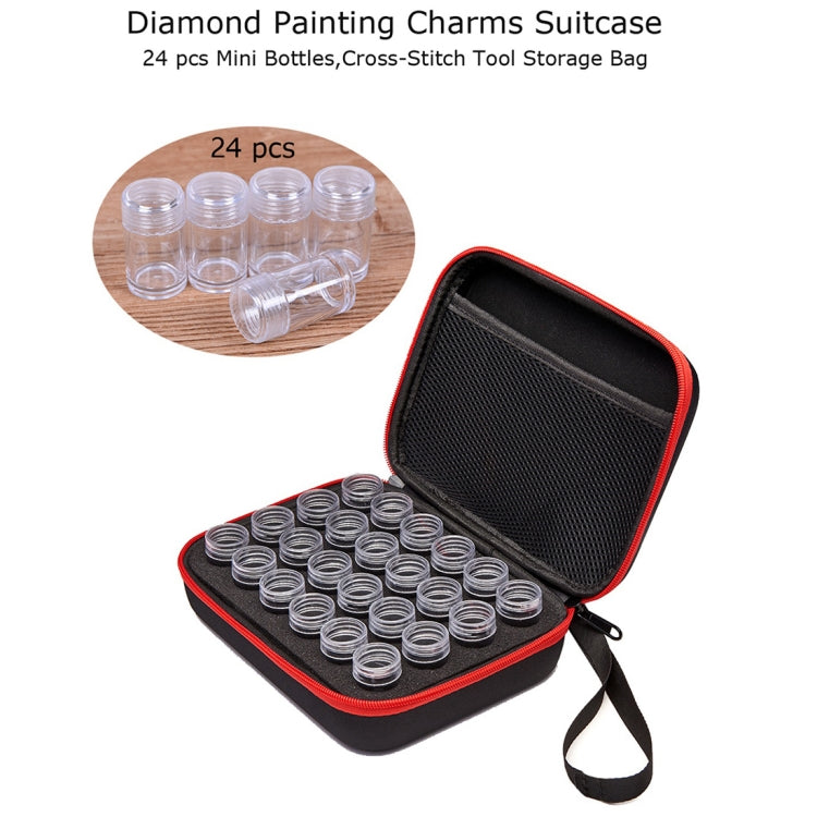 24 Bottles Diamond Painting Accessories Container Storage Bag Box Carry Case Diamond Embroidery Tools Handbag, without Bottles - Storage Boxes by PMC Jewellery | Online Shopping South Africa | PMC Jewellery