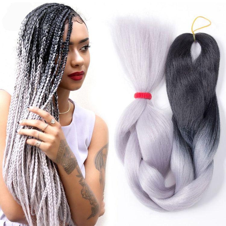 Fashion Color Gradient Individual Braid Wigs Chemical Fiber Big Braids, Length: 60cm(33 Black+Light Brown) - Wigs by PMC Jewellery | Online Shopping South Africa | PMC Jewellery