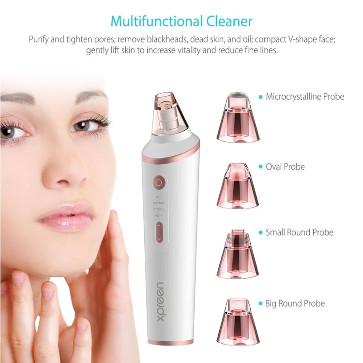 XPREEN XPRE037 Wireless Charging  Multi-function Blackhead Extractor Pore Cleanser with Four Probes & LED Lighting Function(White) - free shipping - PMC TechLife - Order now!