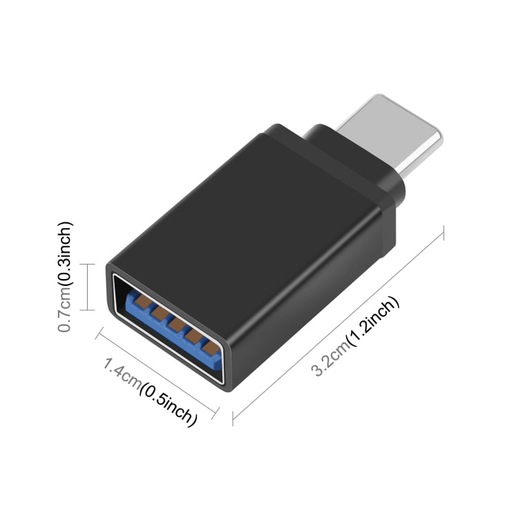 HAWEEL USB-C / Type-C Male to USB 3.0 Female OTG Data Transmission Adapter(Black) - OTG Adapter by PMC Jewellery | Online Shopping South Africa | PMC Jewellery