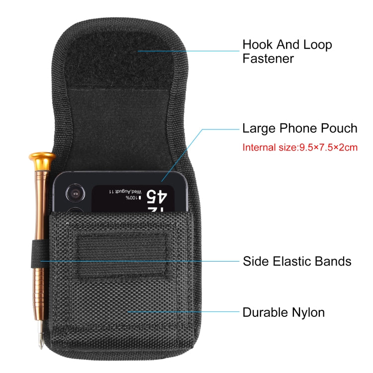 HAWEEL Flip Phone Nylon Cloth Belt Clip Carrying Pouch Bag (Black) -  by HAWEEL | Online Shopping South Africa | PMC Jewellery