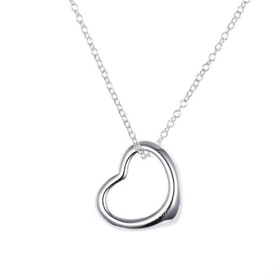 Simple Heart Necklace In 18k White Gold - Necklaces by PMC TechLife SA | Online Shopping South Africa | PMC TechLife | Buy Now Pay Later Mobicred