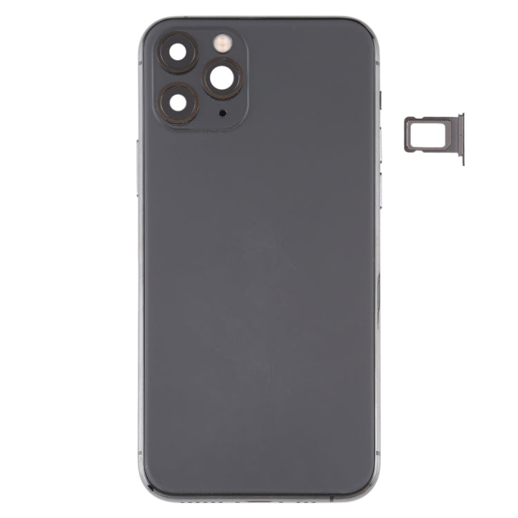 Battery Back Cover (with Side Keys & Card Tray & Power + Volume Flex Cable & Wireless Charging Module) for iPhone 11 Pro Max(Black) - Back Cover by PMC TechLife | Online Shopping South Africa | PMC TechLife
