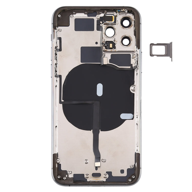 Battery Back Cover (with Side Keys & Card Tray & Power + Volume Flex Cable & Wireless Charging Module) for iPhone 11 Pro Max(Black) - Back Cover by PMC TechLife | Online Shopping South Africa | PMC TechLife