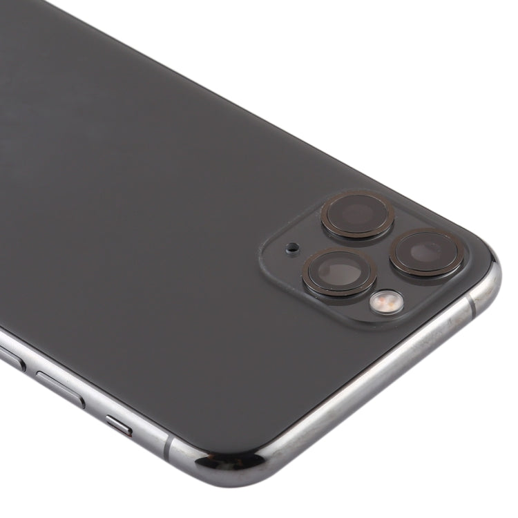 Battery Back Cover (with Side Keys & Card Tray & Power + Volume Flex Cable & Wireless Charging Module) for iPhone 11 Pro Max(Black) - Back Cover by PMC TechLife | Online Shopping South Africa | PMC TechLife
