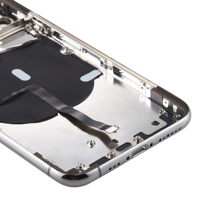 Battery Back Cover (with Side Keys & Card Tray & Power + Volume Flex Cable & Wireless Charging Module) for iPhone 11 Pro Max(Black) - Back Cover by PMC TechLife | Online Shopping South Africa | PMC TechLife