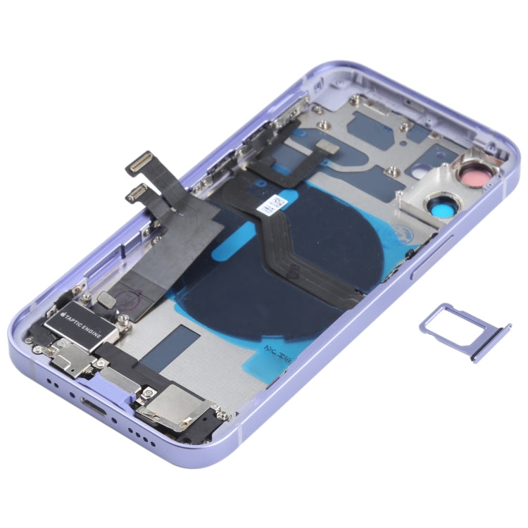 Battery Back Cover Assembly (with Side Keys & Speaker Ringer Buzzer & Motor & Camera Lens & Card Tray & Power Button + Volume Button + Charging Port & Wireless Charging Module) for iPhone 12 Mini(Purple) - Back Cover by PMC TechLife | Online Shopping South Africa | PMC TechLife