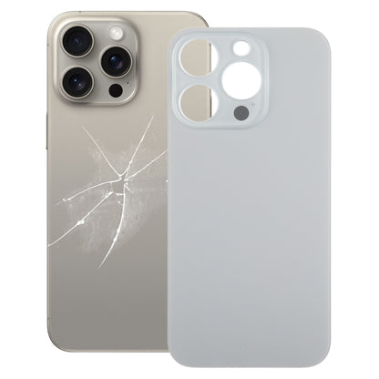 For iPhone 15 Pro Easy Replacement Big Camera Hole Glass Back Battery Cover(Titanium) -  by PMC Jewellery | Online Shopping South Africa | PMC Jewellery