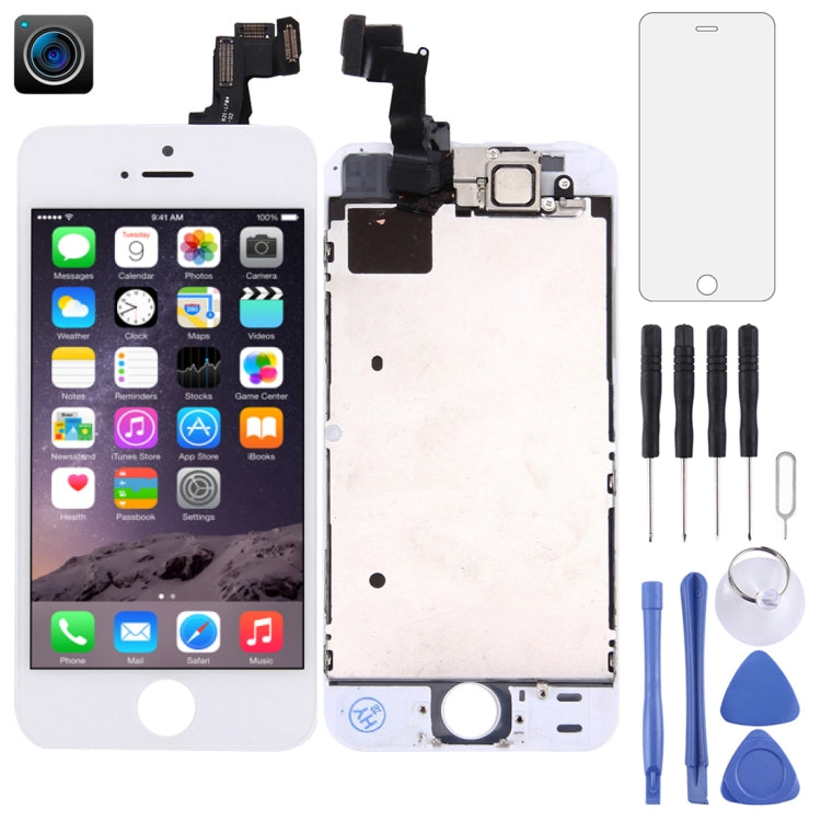 TFT LCD Screen for iPhone 5S Digitizer Full Assembly with Front Camera (White) - free shipping - PMC TechLife - Order now!