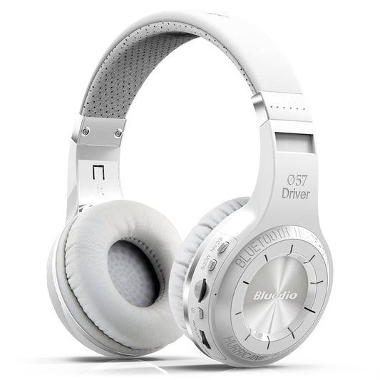 Bluedio H+ Turbine Wireless Bluetooth 4.1 Stereo Headphones Headset with Mic & Micro SD Card Slot & FM Radio, For iPhone, Samsung, Huawei, Xiaomi, HTC and Other Smartphones, All Audio Devices(White) - Headset & Headphone by Bluedio | Online Shopping South Africa | PMC Jewellery | Buy Now Pay Later Mobicred