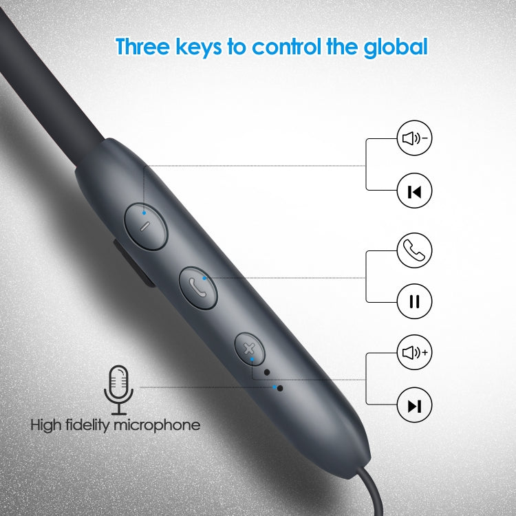 BH-I37 Bluetooth 5.0 Wire-controlled Bluetooth Earphone Built-in High-fidelity Microphone, Support Call(Black) - Bluetooth Earphone by PMC TechLife | Online Shopping South Africa | PMC TechLife