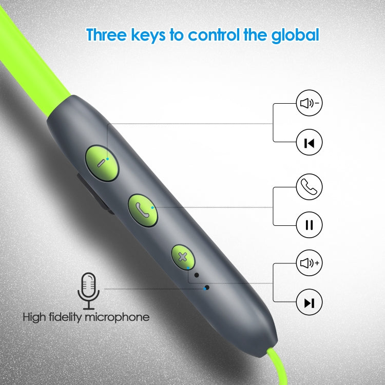 BH-I37 Bluetooth 5.0 Wire-controlled Bluetooth Earphone Built-in High-fidelity Microphone, Support Call (Green) - Bluetooth Earphone by PMC TechLife | Online Shopping South Africa | PMC TechLife