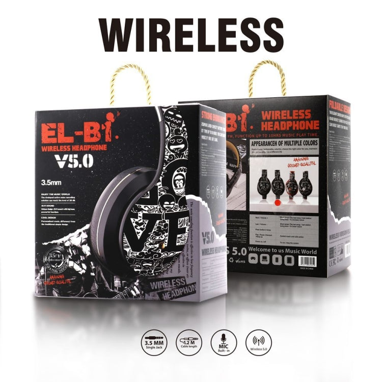 B1 Graffiti Pattern Wireless Bluetooth V5.0 Headset (Black Silver) - Headset & Headphone by PMC Jewellery | Online Shopping South Africa | PMC Jewellery