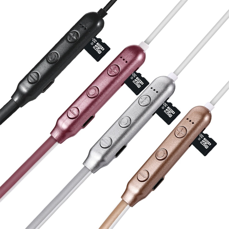 F106 Bluetooth 4.2 Hanging Neck Design Bluetooth Headset, Support Music Play & Switching & Volume Control & Answer(Gold) - Neck-mounted Earphone by PMC TechLife | Online Shopping South Africa | PMC TechLife