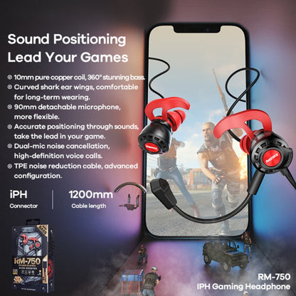 REMAX RM-750 8PIN Interface Gaming Earphone - Normal Style Earphone by REMAX | Online Shopping South Africa | PMC Jewellery