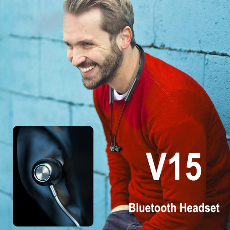 WK V15 Magnetic Neck-mounted Wireless Bluetooth 5.0 Sports Earphone Support TF Card (Black) - Neck-mounted Earphone by WK | Online Shopping South Africa | PMC Jewellery