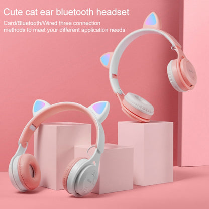 M6 Luminous Cat Ears Two-color Foldable Bluetooth Headset with 3.5mm Jack & TF Card Slot(White) - Headset & Headphone by PMC Jewellery | Online Shopping South Africa | PMC Jewellery