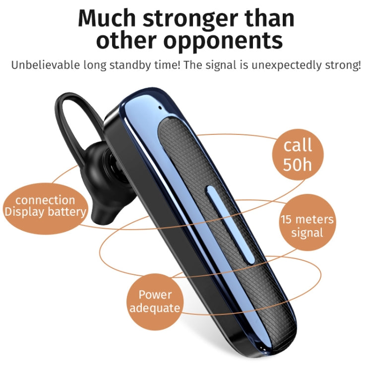 E1 Smart Noise Reduction Unilateral Ear-mounted Bluetooth Earphone (Black Blue) - Bluetooth Earphone by PMC TechLife | Online Shopping South Africa | PMC TechLife