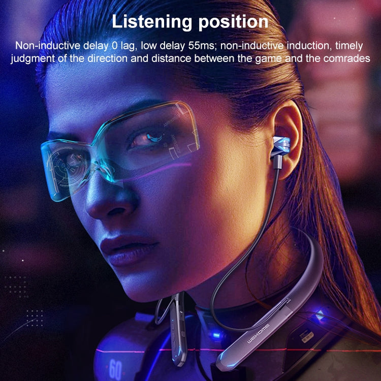 WK V47 Bluetooth 5.0 Low Latency Neck Hanging Gaming Earphone - Neck-mounted Earphone by WK | Online Shopping South Africa | PMC Jewellery