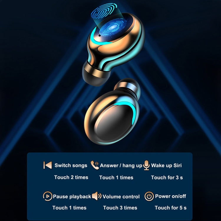 F9-5C Macaron Series LED Light + Digital Display Noise Reduction Bluetooth Earphone(Yellow) - Bluetooth Earphone by PMC TechLife | Online Shopping South Africa | PMC TechLife