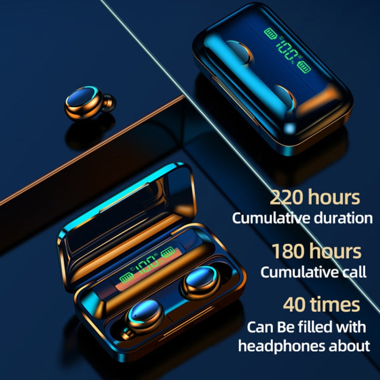 F9-5C Macaron Series Four-bar Breathing Light + Digital Display Noise Reduction Bluetooth Earphone (Baby Blue) - Bluetooth Earphone by PMC TechLife | Online Shopping South Africa | PMC TechLife