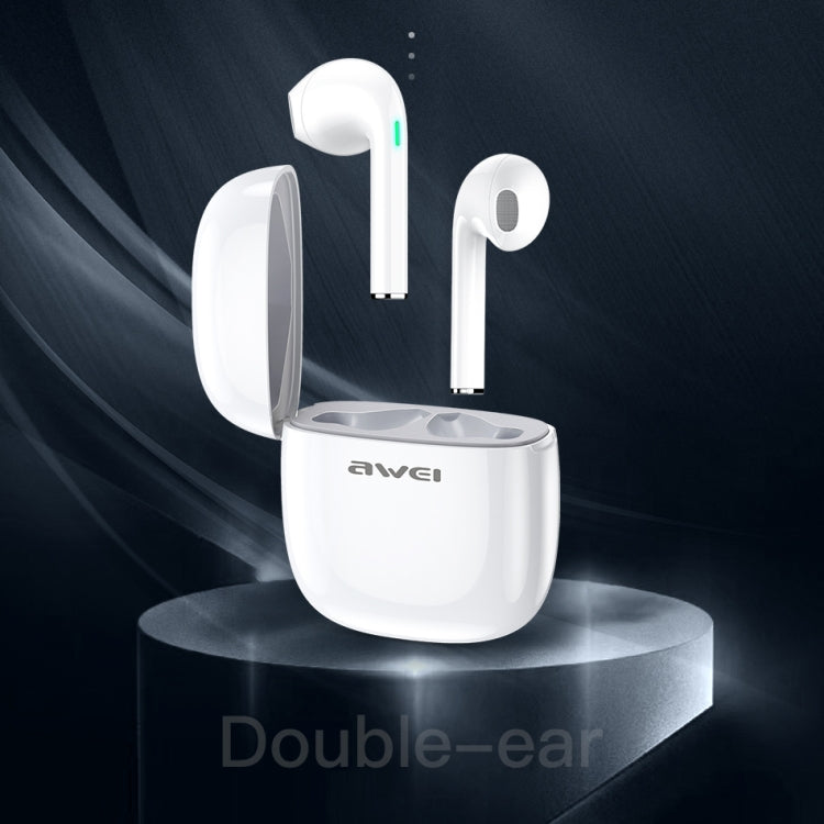 awei T28 Bluetooth V5.0 Ture Wireless Sports TWS Headset with Charging Case(White) - TWS Earphone by awei | Online Shopping South Africa | PMC Jewellery | Buy Now Pay Later Mobicred