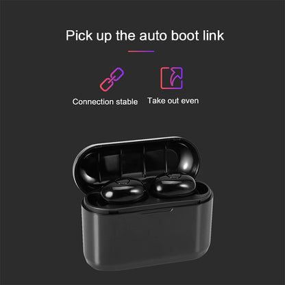 DT-4 IPX Waterproof Bluetooth 5.0 Wireless Bluetooth Earphone with 350mAh Magnetic Charging Box, Support for Calling(Black) - Bluetooth Earphone by PMC Jewellery | Online Shopping South Africa | PMC Jewellery