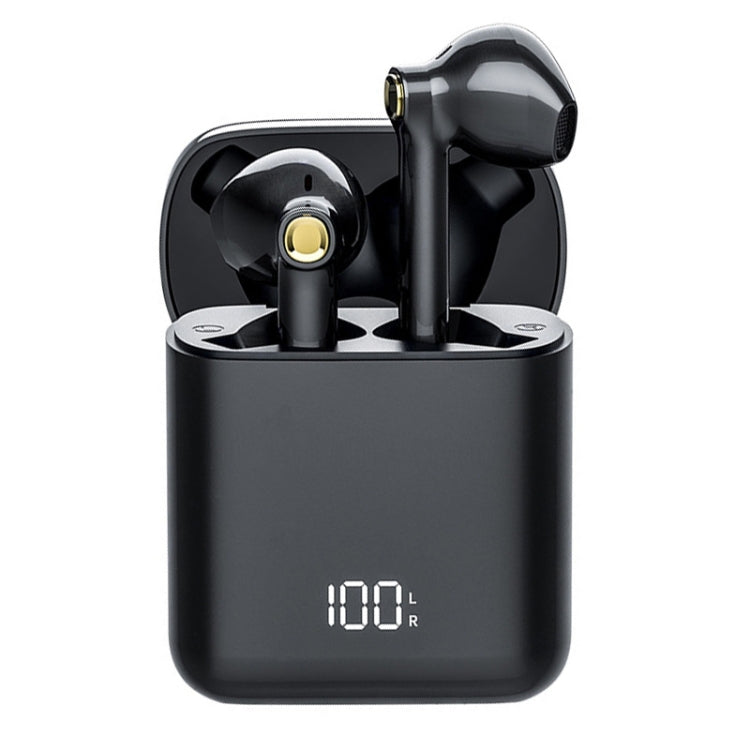 F730 TWS IPX4 Waterproof Digital Display Half in-ear Bluetooth Earphone (Black) - TWS Earphone by PMC Jewellery | Online Shopping South Africa | PMC Jewellery