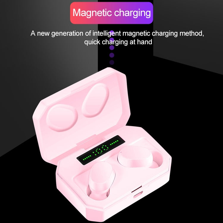 DT-14 Wireless Two Ear Bluetooth Headset Supports Touch & Smart Magnetic Charging & Power On Automatic Pairing(Pink) - Bluetooth Earphone by PMC TechLife | Online Shopping South Africa | PMC TechLife