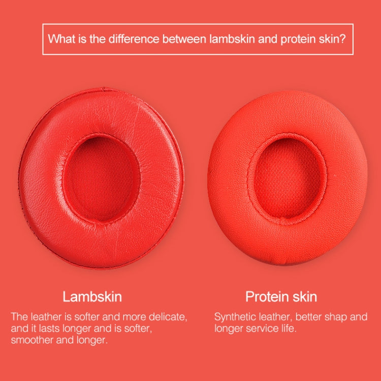 1 Pair Leather Headphone Protective Case for Beats Solo2.0 / Solo3.0, Wired Version (Red) - Earmuff & Pad by PMC TechLife | Online Shopping South Africa | PMC TechLife