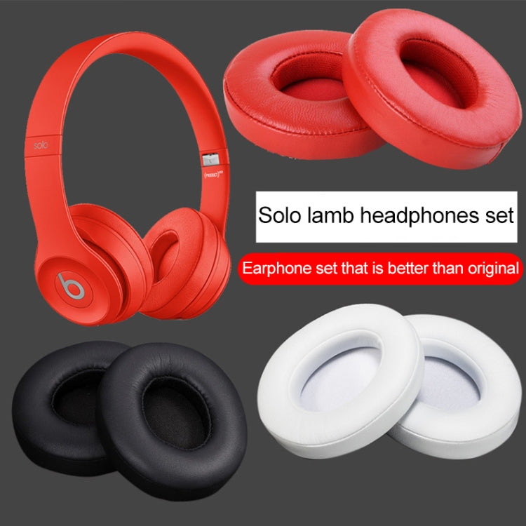 1 Pair Leather Headphone Protective Case for Beats Solo2.0 / Solo3.0, Wired Version (Red) - Earmuff & Pad by PMC TechLife | Online Shopping South Africa | PMC TechLife