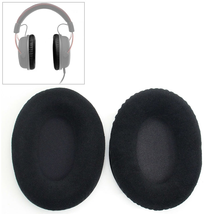 2 PCS For Kingston KHX-HSCP / HyperX Cloud II Headphone Cushion Flannel Black Net Sponge Cover Earmuffs Replacement Earpads - Earmuff & Pad by PMC Jewellery | Online Shopping South Africa | PMC Jewellery