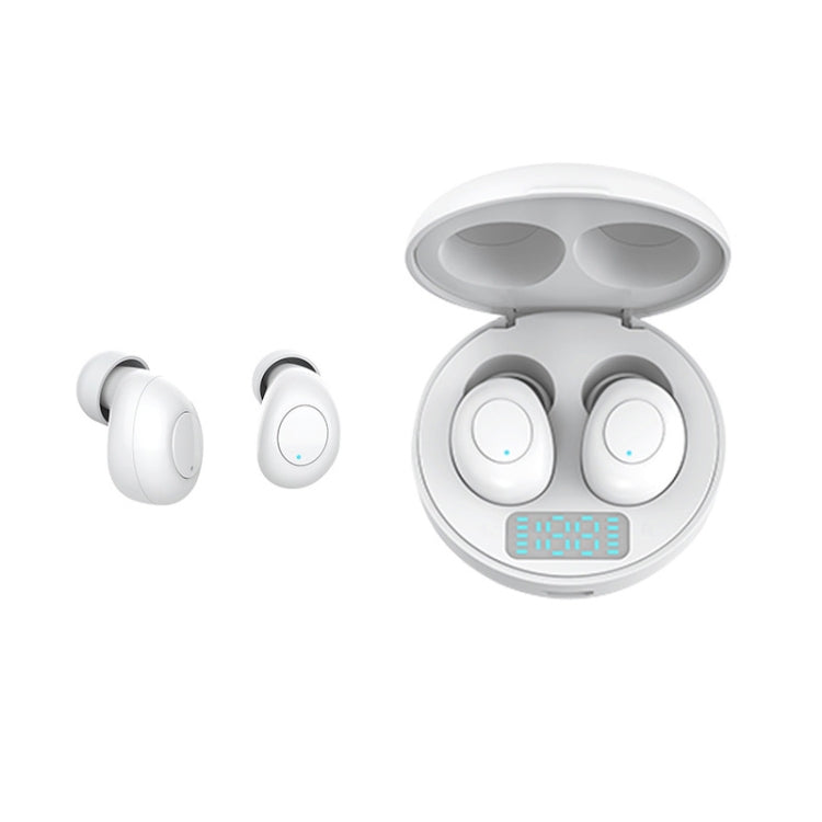 J1 TWS Digital Display Bluetooth V5.0 Wireless Earphones with LED Charging Box(White) - TWS Earphone by PMC Jewellery | Online Shopping South Africa | PMC Jewellery