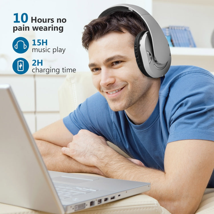 BTH-878 Foldable Wireless Bluetooth V4.1 Headset Stereo Sound Earphones (Silver) - Headset & Headphone by PMC TechLife | Online Shopping South Africa | PMC TechLife