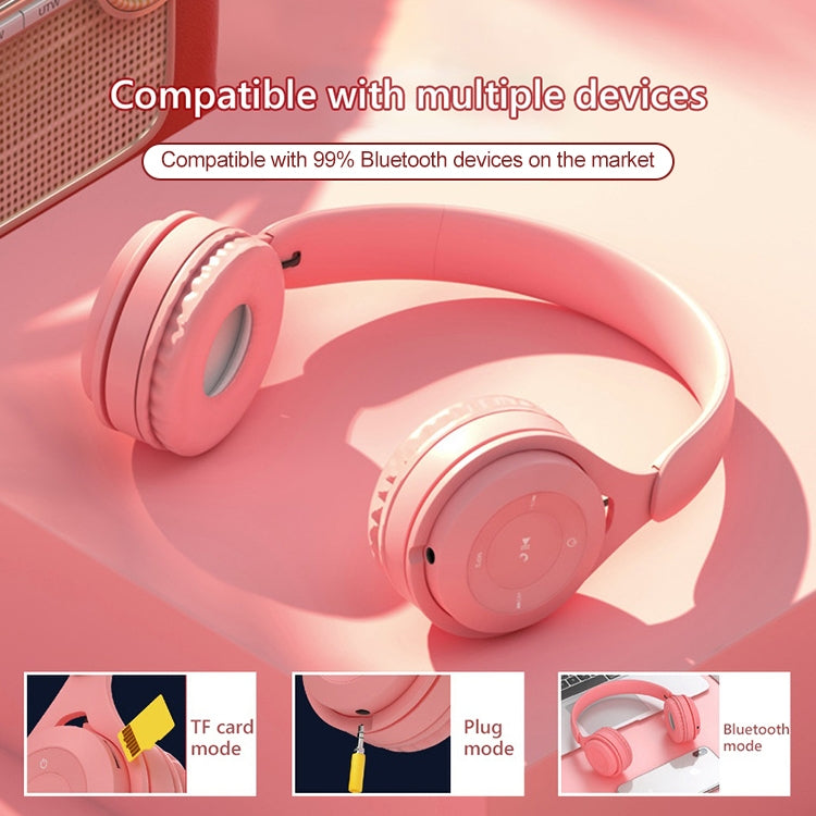 Y08 Hifi Sound Quality Macaron Bluetooth Headset, Supports Calling & TF Card & 3.5mm AUX (Green) - Headset & Headphone by PMC TechLife | Online Shopping South Africa | PMC TechLife
