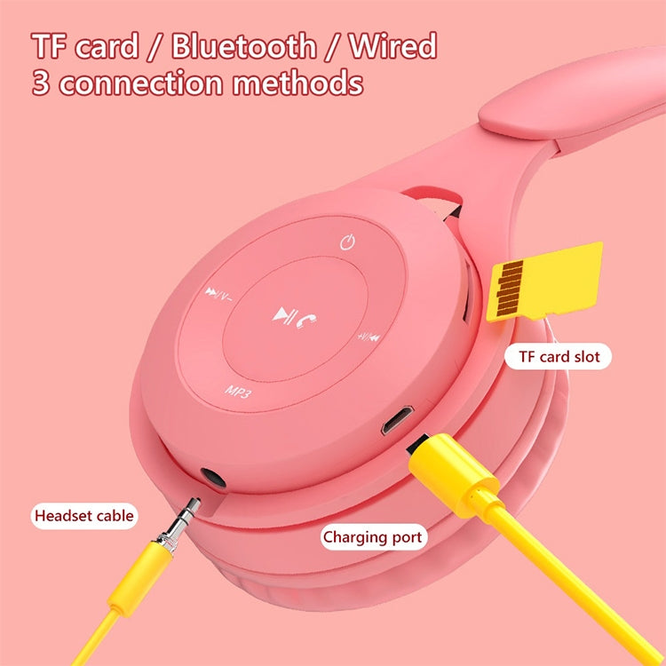 Y08 Hifi Sound Quality Macaron Bluetooth Headset, Supports Calling & TF Card & 3.5mm AUX (Yellow) - Headset & Headphone by PMC TechLife | Online Shopping South Africa | PMC TechLife