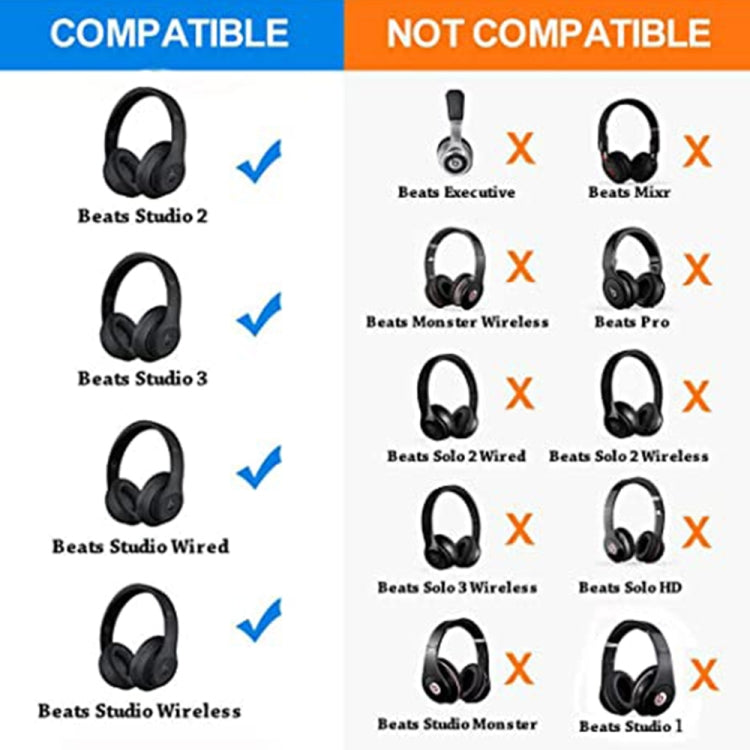 1 Pair Soft Sponge Earmuff Headphone Jacket for Beats Studio 2.0(Black) - Earmuff & Pad by PMC TechLife | Online Shopping South Africa | PMC TechLife