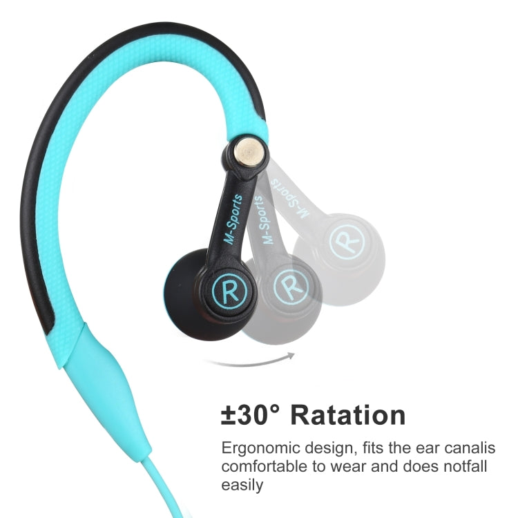 Mucro Type-C Plug In-Ear Sport Earhook Wired Stereo Headphones for Jogging Gym(Blue) - Type-C Earphone by Mucro | Online Shopping South Africa | PMC Jewellery