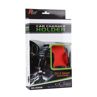 HC006 2 in 1 Car Charger & 360 Rotation Holder, For iPhone, Galaxy, Huawei, Xiaomi, LG, HTC and other Smartphones of width 47-92mm Smartphone(Red) - Car Holders by PMC Jewellery | Online Shopping South Africa | PMC Jewellery