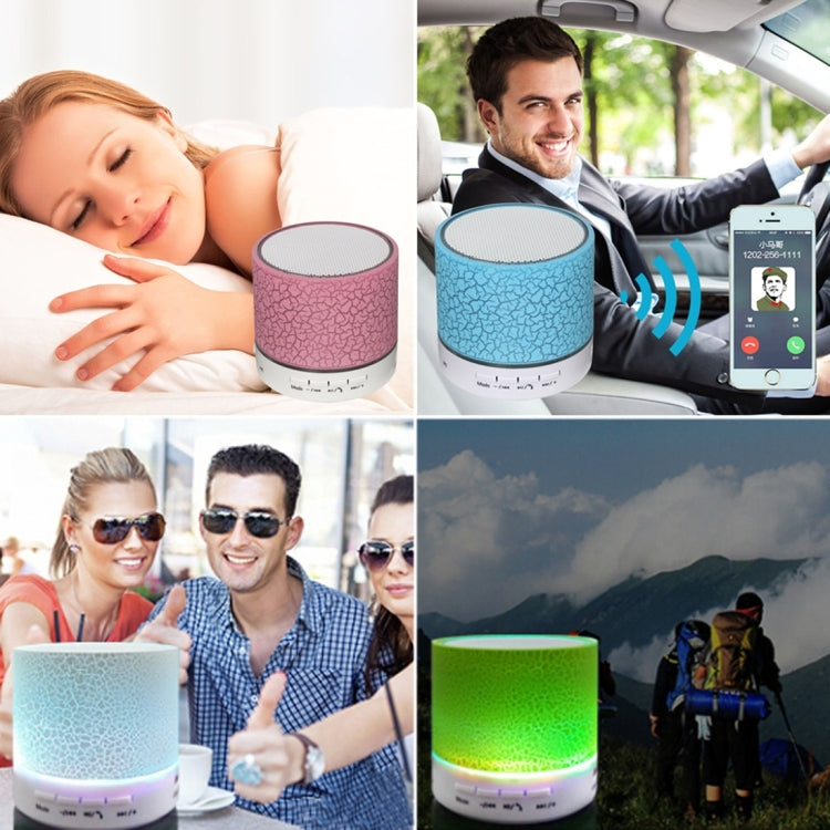 A9 Mini Portable Glare Crack Bluetooth Stereo Speaker with LED Light, Built-in MIC, Support Hands-free Calls & TF Card(Blue) - free shipping - PMC TechLife - Order now!