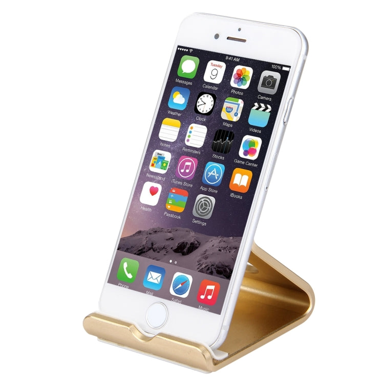 Exquisite Aluminium Alloy Desktop Holder Stand DOCK Cradle For iPhone, Galaxy, Huawei, Xiaomi, LG, HTC and 7 inch Tablet(Gold) - Desktop Holder by PMC Jewellery | Online Shopping South Africa | PMC Jewellery