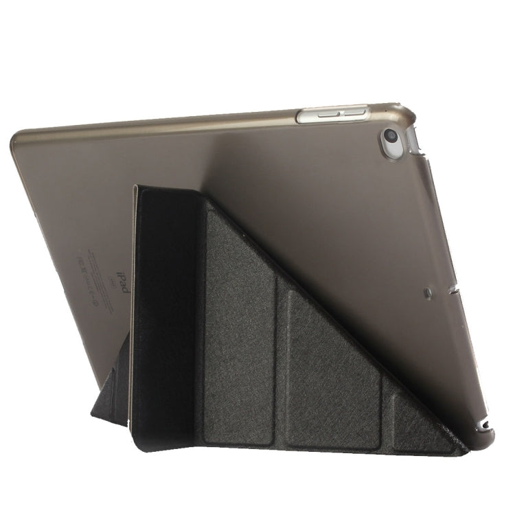 For iPad 9.7 (2018) & iPad 9.7 (2017) & iPad Air Silk Texture Horizontal Deformation Flip Leather Case with Three-folding Holder(Black) - iPad 9.7 (2018) & (2017) Cases by PMC TechLife | Online Shopping South Africa | PMC TechLife | Buy Now Pay Later Mobicred