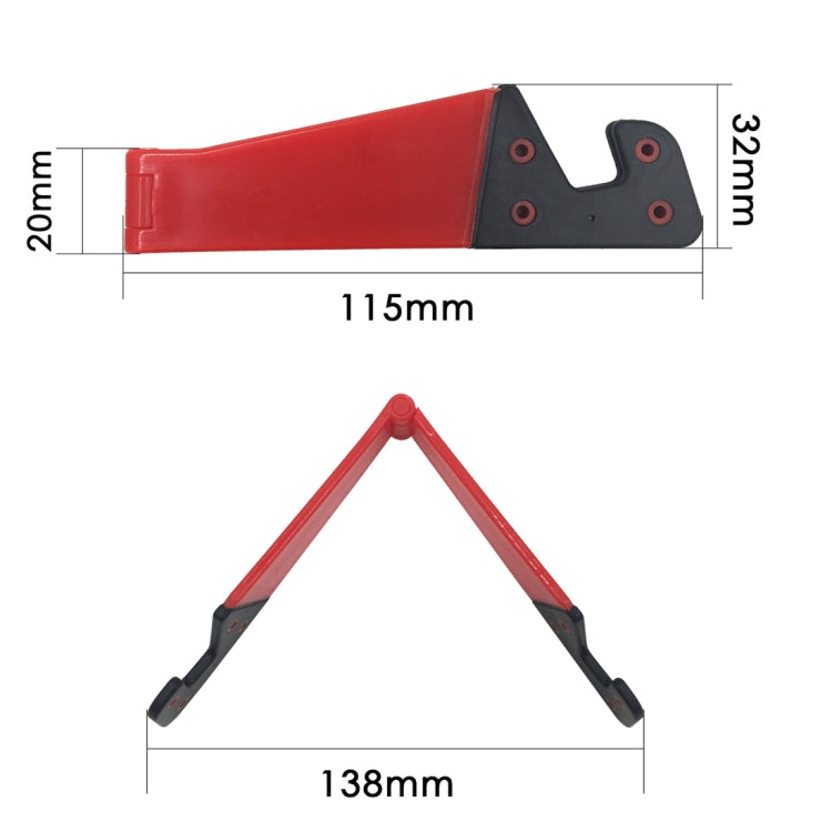 V Shape Universal Mobile Phone Tablet Bracket Holder (Rose Red) - Desktop Holder by PMC Jewellery | Online Shopping South Africa | PMC Jewellery