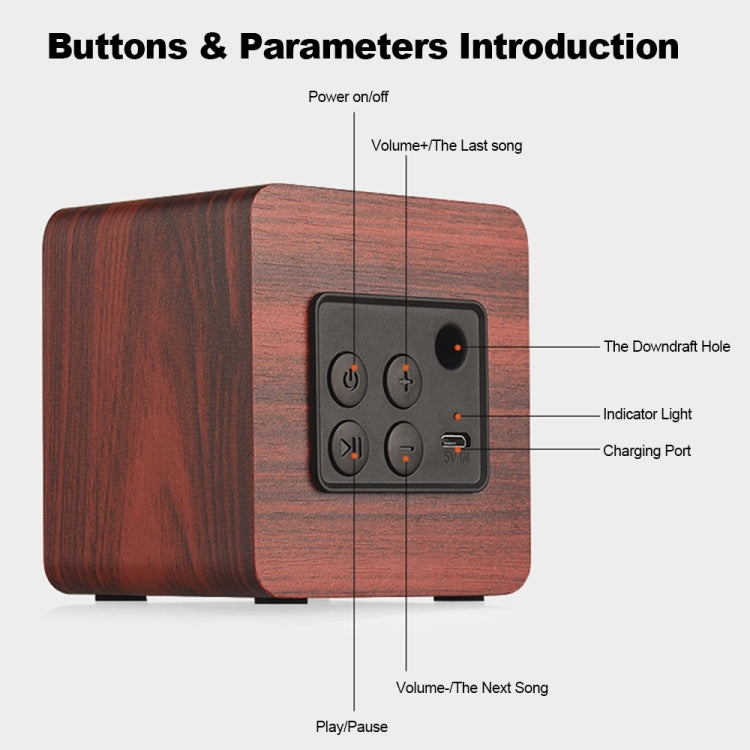 Q1 Wooden Mini Portable Mega Bass Wireless Bluetooth Speaker(Black) - Mini Speaker by PMC Jewellery | Online Shopping South Africa | PMC Jewellery