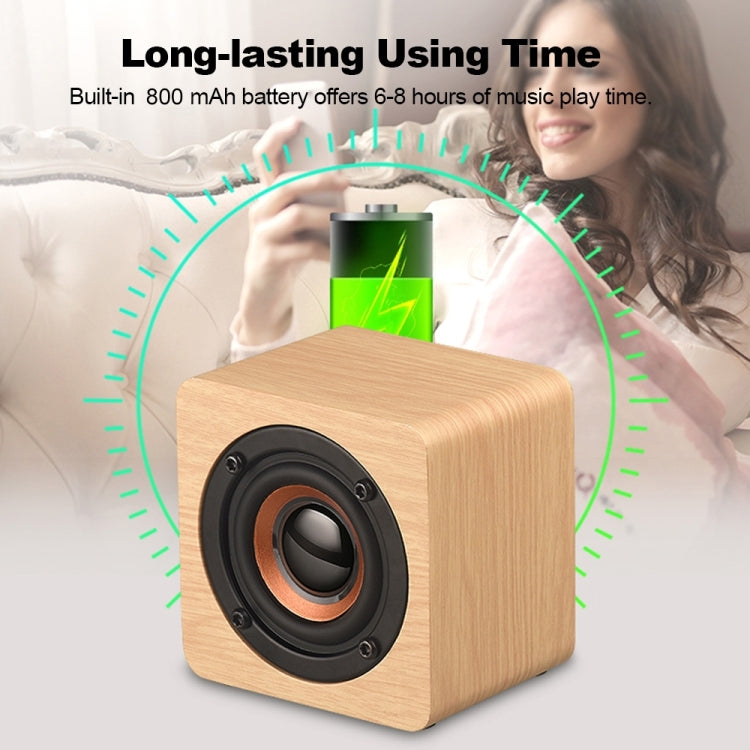 Q1 Wooden Mini Portable Mega Bass Wireless Bluetooth Speaker(Black) - Mini Speaker by PMC TechLife | Online Shopping South Africa | PMC TechLife