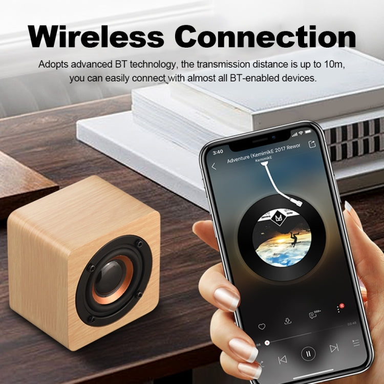 Q1 Wooden Mini Portable Mega Bass Wireless Bluetooth Speaker(Black) - Mini Speaker by PMC TechLife | Online Shopping South Africa | PMC TechLife