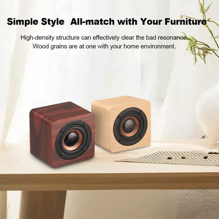 Q1 Wooden Mini Portable Mega Bass Wireless Bluetooth Speaker(Walnut wood) - Mini Speaker by PMC TechLife | Online Shopping South Africa | PMC TechLife